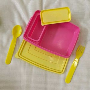 🆕 ✴️ Pink Yellow Tiffin Box
