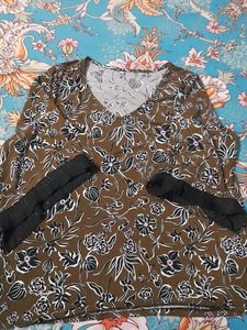 Plus Size Floral Print Top