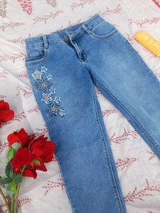 Embroidered Star Jeans