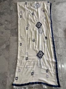Elegant Navy Blue and White Embroidered Kurta Set