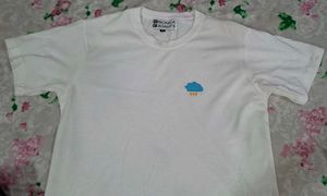 White T-Shirt with Cloud Design