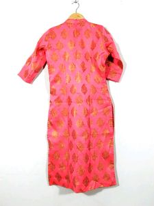 Coral Zari Printed Collar Neck Kurti (Women)