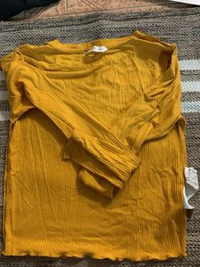 Mustard Ribbed Top - UK 10