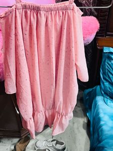 Cute Pink Cold Shoulder Top