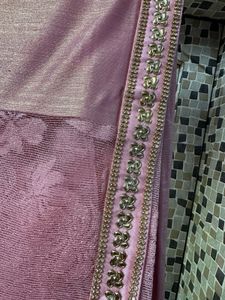 Pink Colour Half Net Saree