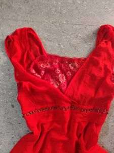 red tiered bottom y2k dress