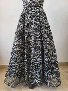 Elegant Black &amp; Silver Evening Gown