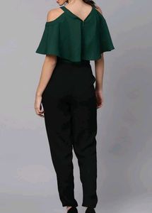 Red ♥️ Cold Shoulder Jumpsuit  Size S With Pocket