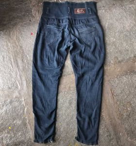High-Waisted Embroidered Jeans