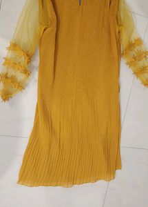 Sheer Sleeve Mustard Top