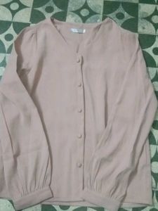 Peach Button-Down Top