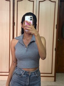 Cute Grey Crop Top