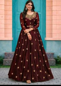 Elegant Brown Ethnic Gown