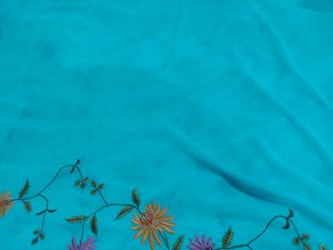 Blue Pure Chiffon Saree
