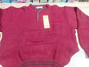 Maroon Knit Pullover Sweater