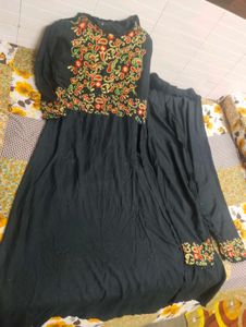 Embroidered Black Pant Designer Kurta Suit