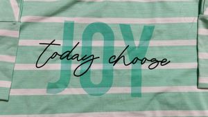 Striped &#39;JOY&#39; Tee