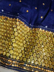 Elegant Blue &amp; Gold Embroidered Kurta