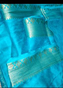 Blue Banarasi Style Saree