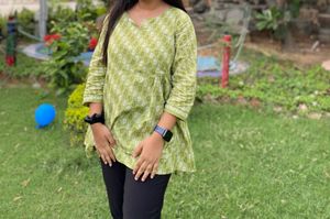 Green Short Frock Style Kurti
