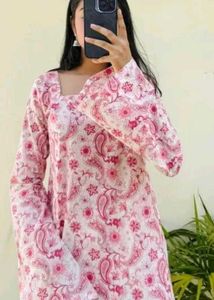Elegant Pink Printed Kurta Combo
