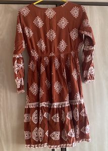 Boho Brown Print Dress