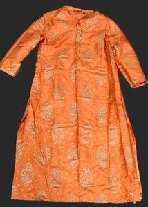Orange Banarasi Print Kurti
