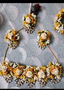 Floral Haldi Jewellery Set