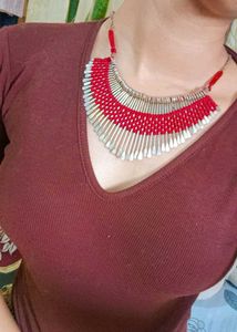 Red &amp; Gold Statement Jewelry Set