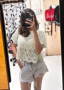 Mint Green Crocheted Top