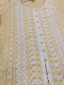 Beautiful Cream Chiken Kurti ❤️
