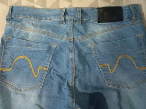 Blue Denim Jeans 3/4