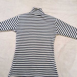 Striped Turtleneck ribbed Top