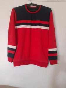 Striped Red Sweatshirt,not faded,like New L size