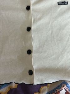 Cute White Button Top