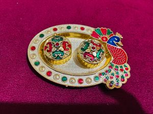 Decorative Pooja haldikumkumPeacock new wdt tag