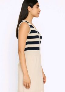Knitted Striped Sleeveless Dress