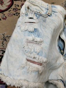 Distressed Denim Jean Shorts