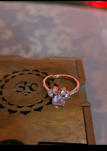 Ring rose-gold plated paw