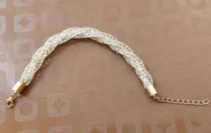 Golden Bracelet With Shimmering Diamonds Accents