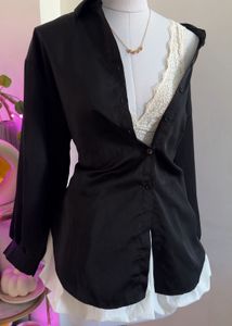 Black Button-Down Tunic