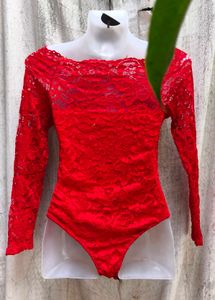 Red Lace Bodysuit