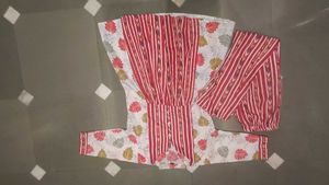 Striped Floral Kurta Set