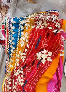 Bandhani Heavy Gota Patti Sarre