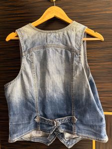 Classy Denim Corset Top With Back Belt Stretchable