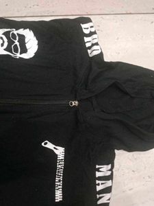 Beardman Black Printed Hoodie