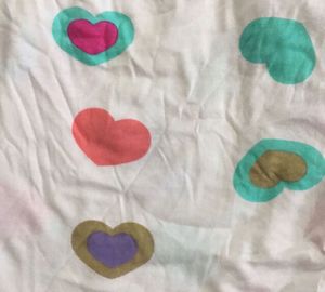 Multi Coloured Heart White Pyjama Shorts