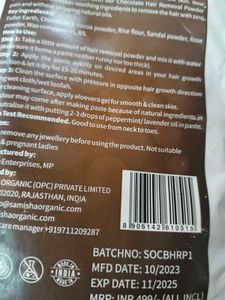 Chocolate Hair Removal Powder