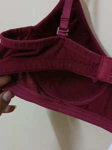 Maroon Lightly Padded Bra