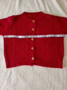 Vintage Maroon Knit Cardigan